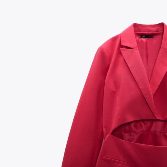 NWOT Zara raspberry pink cut out blazer dress, L - Picture 4 of 6